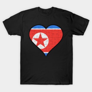 North Korean Jigsaw Puzzle Heart Design - Gift for North Korean With North Korea Roots T-Shirt